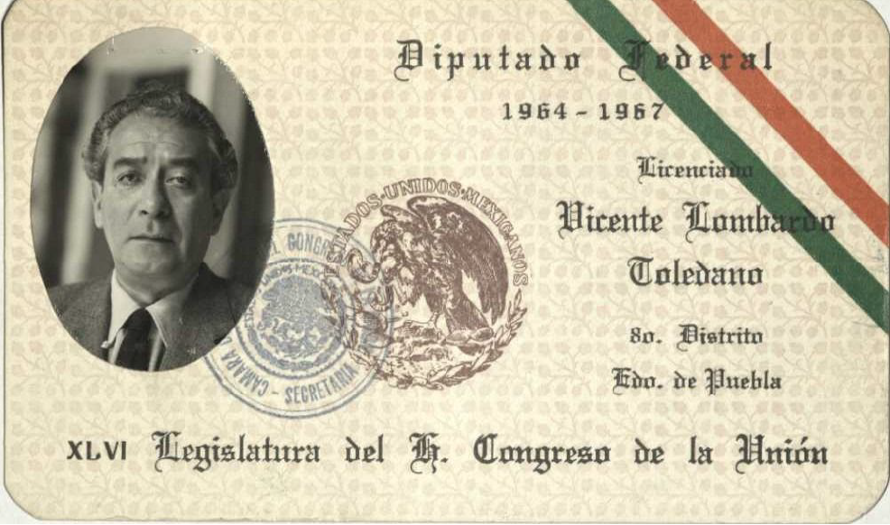 Credencial de Vicente Lombardo Toledano